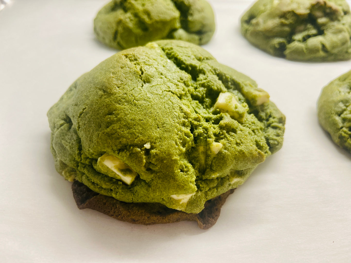 Matcha Spirulina White Chocolate Chip Cookie